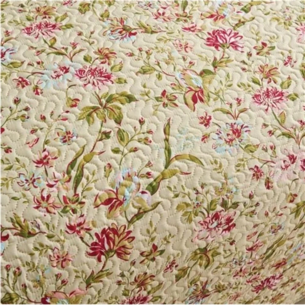 Floral Quilt Set Queen Size, Reversible Cotton Quilt Bedding Set